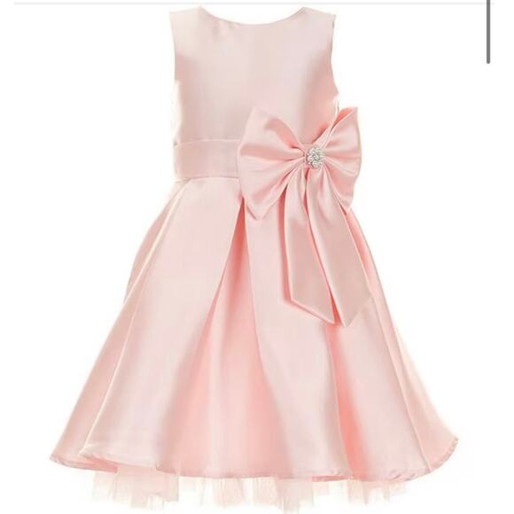 Rare EditionsLittle Girls Sleeveless Pleated Mikado Fit-And-Flare Dress - Picture 2 of 6